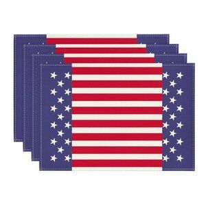 Striped American Star Flag 4th of July Placemats Set of 4 Patriotic Table